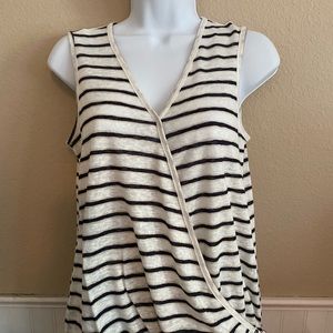 New!! Bobeau Sleeveless Side Tie Striped Top Sz S